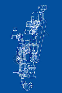 素描工业设备管子工厂设施技术压力金属龙头管道机阀植物图片