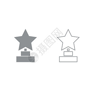 Trophy Star获奖者灰色集图标背景图片
