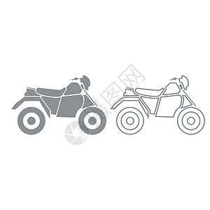 四轮灰色的ATV摩托车图标图片