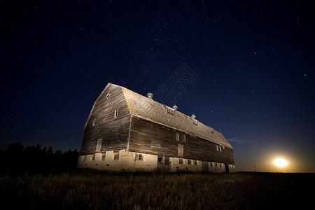夜之龙星轨迹观星天空乳白色夜空起跑线星星红谷仓摄影北极星天文学图片