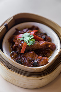 迪姆和竹子白色美食午餐黑色盘子猪肉食物水饺饺子图片