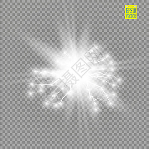 发光效果 在透明背景上闪闪发光的星暴 矢量图透明度星星镜片魔法辐射太阳艺术褪色耀斑插图图片