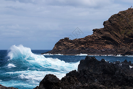 波多莫尼兹火山海岸蓝色风景观光海景岩石海浪旅行海洋热带图片