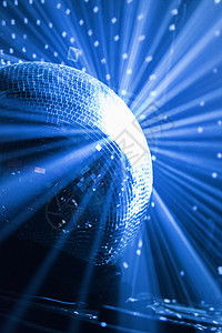 大迪斯科舞球光线音乐玻璃反射夜店圆圈射线俱乐部夜生活镜子背景图片