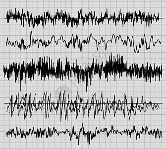 声波集 音频技术音乐脉冲 矢量图声波波形信号黑色电子白色波浪录音机震动玩家图片