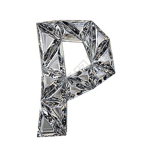 水晶三角字体字母 P 3d rende插图宝藏奢华艺术多边形魅力卡片棱镜钻石宝石图片