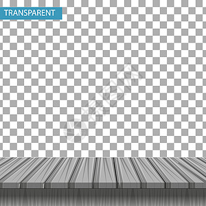 木板桌面透明背景上逼真的木桌 您的产品展示的模型  3d 桌面浅灰色枫木色 矢量图插画