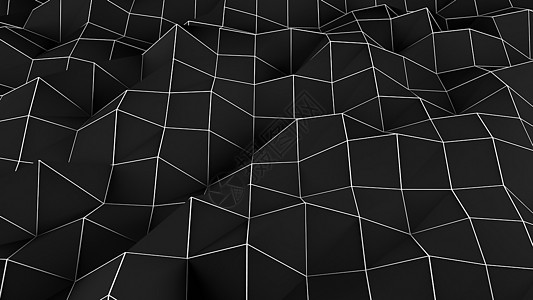 黑色抽象多边形背景 数码插画三角形商业收藏马赛克艺术卡片碎片折纸插图横幅图片