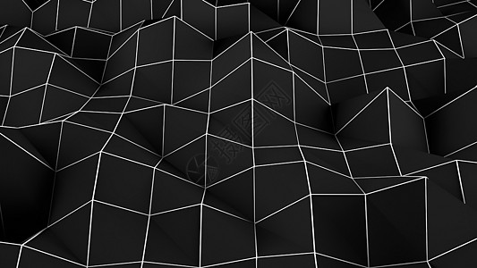 黑色抽象多边形背景 数码插画商业三角形戏剧性插图卡片碎片收藏墙纸马赛克折纸图片
