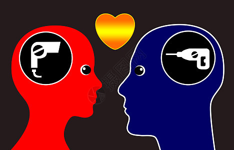 反对者吸引女士亲和力合伙精神连贯性标志恋人心理学两人情侣背景图片