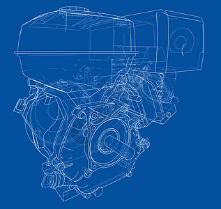 发动机草图 韦克托技术工程插图草稿引擎墨水项目车轮机器机械图片