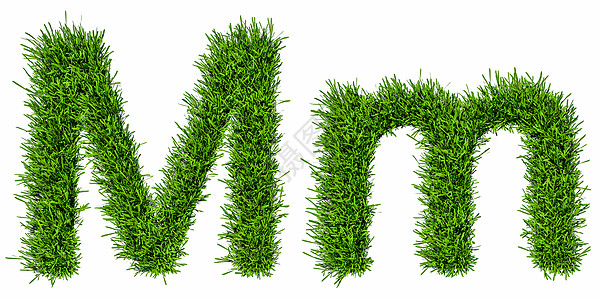 草字母表的字母  3d 它制作图案案件草本植物渲染季节字体小写收藏草地生长艺术图片