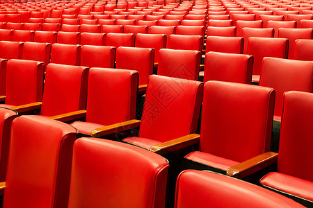 清空舒适的红色座位 电影院/剧院空座图片