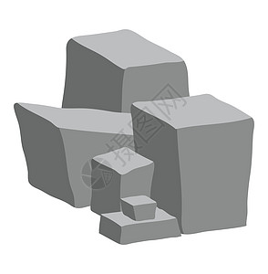 在白色背景上隔离的石头堆矢量设计图片