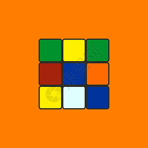 魔方的立方体以平坦的样式 矢量说明图片