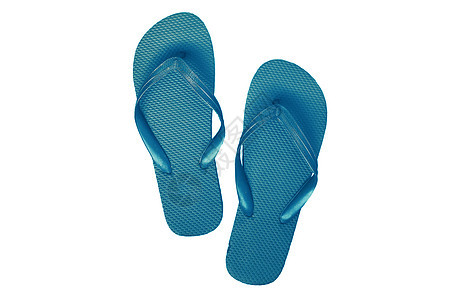 白底隔离的蓝色橡胶翻转滑板丁字裤鞋类衣服橡皮太阳失败假期凉鞋橙子海滩图片