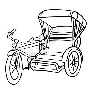 三轮车-矢量它制作图案的手绘图图片