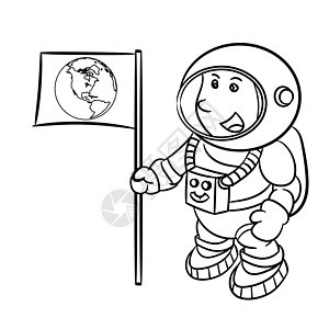 手绘宇航员-它制作图案矢量图片