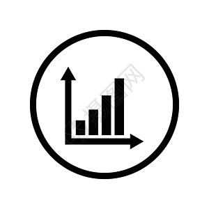 圆形线中增长的图形图标 - 矢量图示设计图片