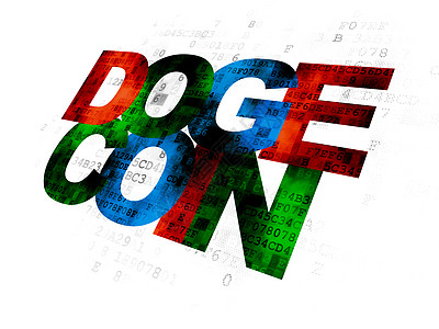 Blockchain 概念 Dogecoin 数字背景数据密码代码市场生长软件货币交换创新互联网图片