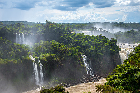 巴西风景虎津坠落旅游旅行地标白内障森林瀑布公园太阳风景世界背景