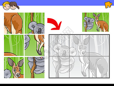 动物角色拼图图片