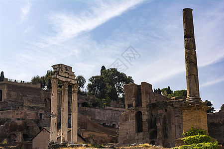 Dioscuri 神庙  Castor 和 Pollux 神庙  在罗马广场 罗马 意大利脚轮文化历史寺庙地标旅游柱子古董建筑学图片