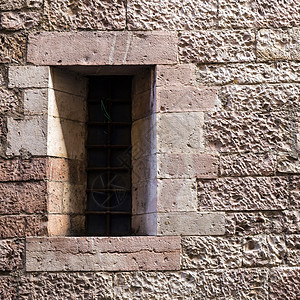 中世纪的墙窗城市窗户木头房子建筑城堡古董棕色框架建筑学图片