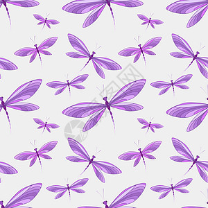 无缝模式的 dragonfl蜻蜓收藏绘画航班风格插图装饰昆虫纺织品动物图片
