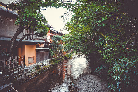 K K Gion区白川河上传统日本人住房街道文化白川历史性景观城市房子历史地标建筑学图片