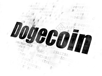 Blockchain 概念 Dogecoin 数字背景市场密码软件数据像素化金融钱包监视器屏幕电脑图片