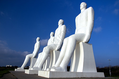 海洋男子纪念碑地标建筑学文化力量蓝色港口男性观光游客旅行图片