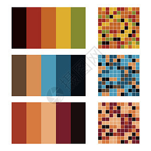 调色板设置背景 和谐色彩组合光谱马赛克收藏指导网络艺术颜料彩色绘画同心样本图片