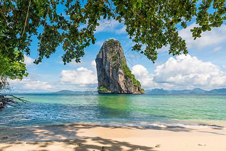 东甲岛照片来自泰国的美丽悬崖波达岛(Poda)背景