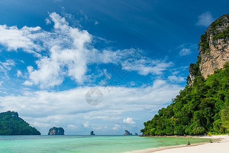 十分美丽的热带景观 泰国的海和悬崖图片