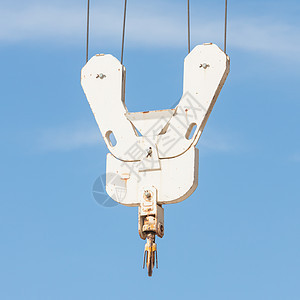 旧金属起重钩工业起重机天空技术滑轮机械工具机器工程绞盘图片
