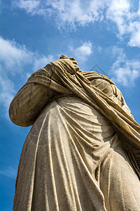 罗马雕像在意大利罗马罗马的罗马论坛中的Vestals之家雕塑建筑学帝国废墟古董爬坡蓝天艺术女人纪念碑图片