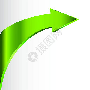 绿色箭头和白色背景 3D图解图片