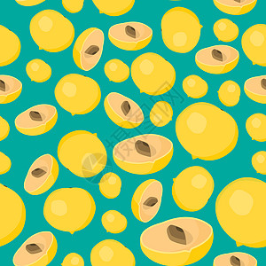 抽象的无缝背景设计布纹理与 abui 水果元素 具有小形状的创意矢量无尽织物图案黄色异国情调热带墙纸食物橙子植物果实绿色图片