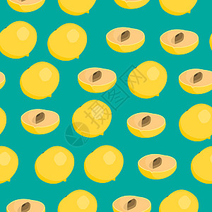 抽象的无缝背景设计布纹理与 abui 水果元素 具有小形状的创意矢量无尽织物图案异国植物果味果实橙子金色绿色黄色生态白色图片