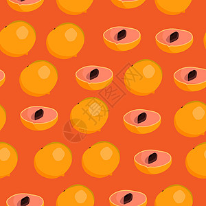 抽象的无缝背景设计布纹理与 abui 水果元素 具有小形状的创意矢量无尽织物图案白色黄色食物热带果实异国植物绿色生态金色图片