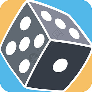 游戏骰子图标 简单平板徽标矢量圆形圆圈标识图片