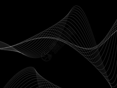 带有发光抽象波的深色抽象背景框架曲线线条黑色插图海浪造型绘画墙纸运动图片