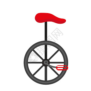 复古 单车平面风格的单车马戏团图标 孤立在白色背景上 矢量插图插画