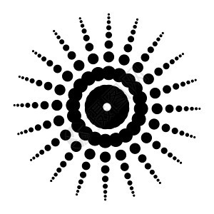 点线简单页脚边框太阳形状矢量设计边界圆圈黑色标识织物圆形网络插图白色线条背景图片