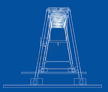 龙门吊 线框 矢量 EPS10 格式铁轨金属裁剪绘画货运力量起重机生长龙门架技术图片