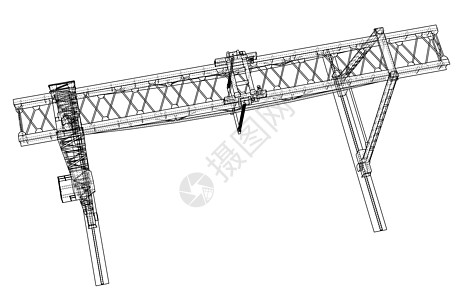 龙门吊 线框 矢量 EPS10 格式起重机力量白色技术植物生长货运蓝图建筑师龙门架图片