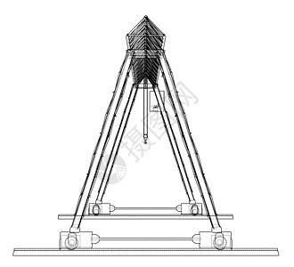 龙门吊 线框 矢量 EPS10 格式运输建筑师起重机货运金属植物裁剪工业力量龙门架背景图片