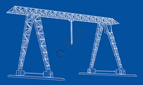 龙门吊 线框 矢量 EPS10 格式植物工程铁轨运输工厂绘画货运金属力量龙门架图片