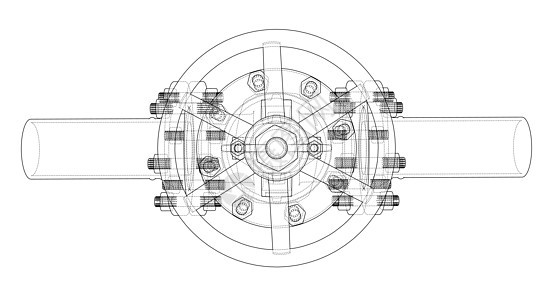 工业阀门 它制作图案矢量黑色技术制造业龙头绘画管子旋转植物3d气体图片